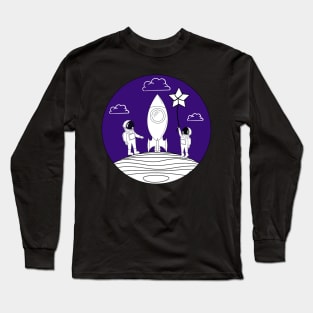 Starship to the moon Long Sleeve T-Shirt